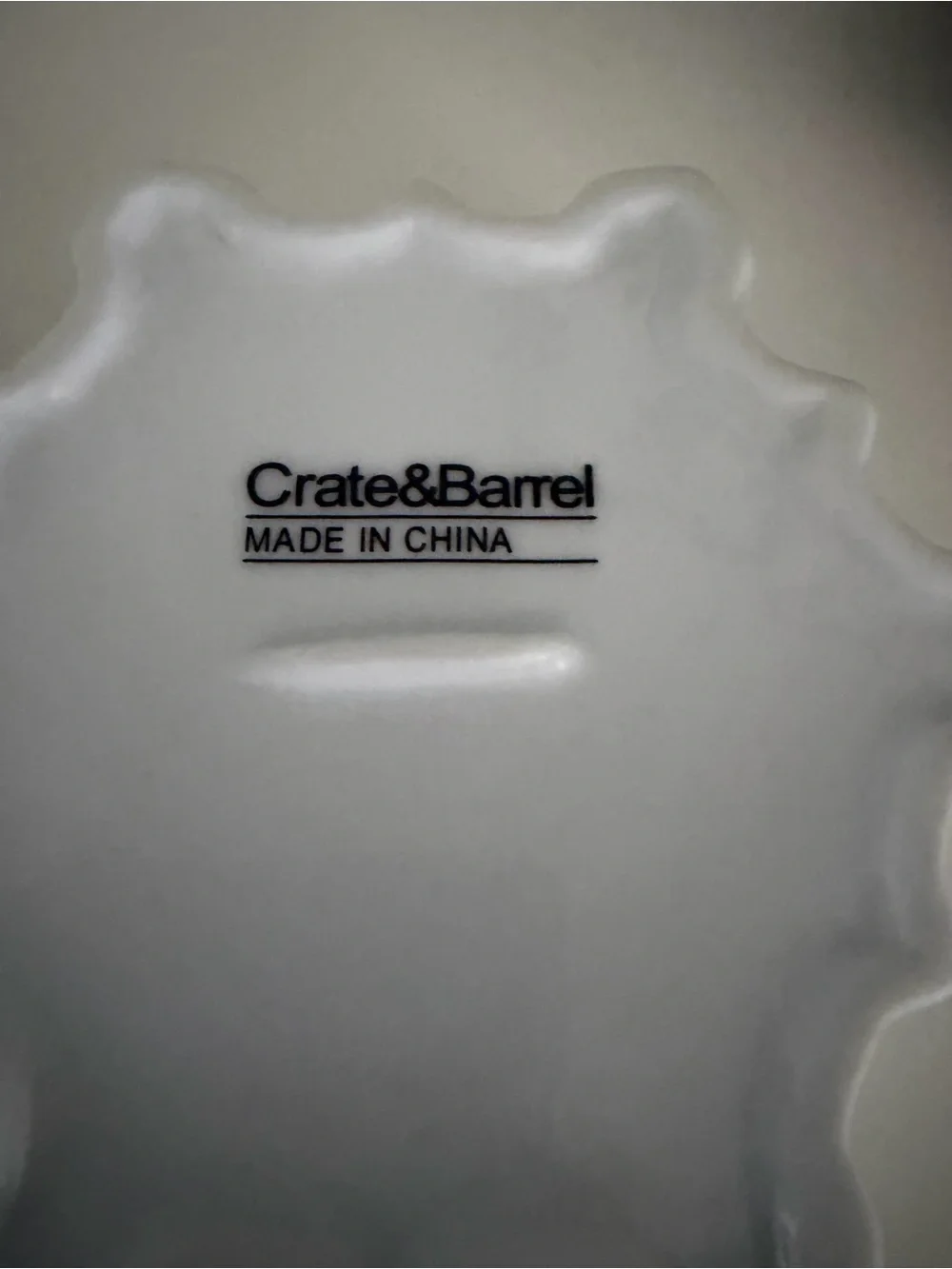 Crate&Barrel White Fluted Ceramic Dish